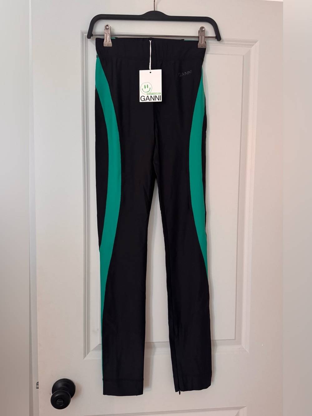 GANNI black and green leggings